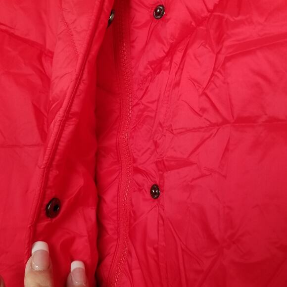 BCBGeneration Premium Performance Womens Red Hooded Puffer Coat Jacket Zip X LG - Picture 3 of 16